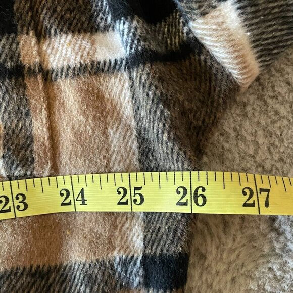 Womens Multicolor Plaid Long Sleeve Button Up Collared Boho Shacket Jacket - Picture 6 of 7